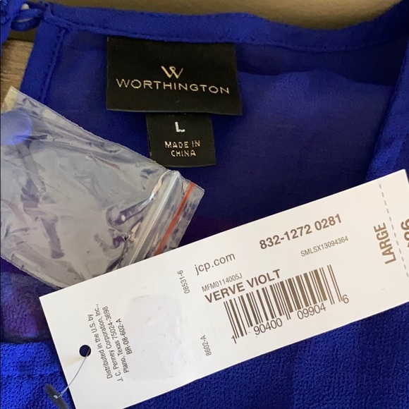 NWT Worthington lightweight cobalt blue top - Picture 8 of 9